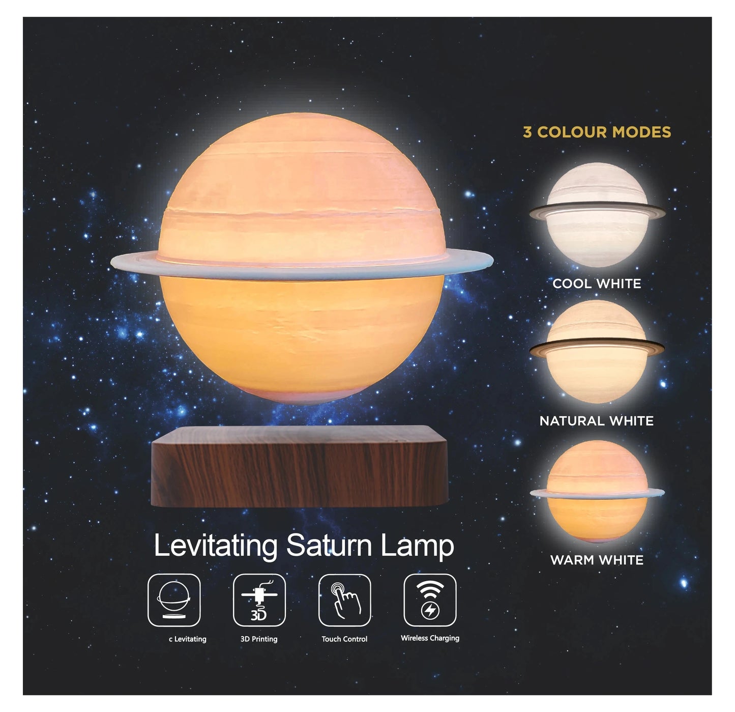 Magnetic SATURN 3D Levitating Lamp