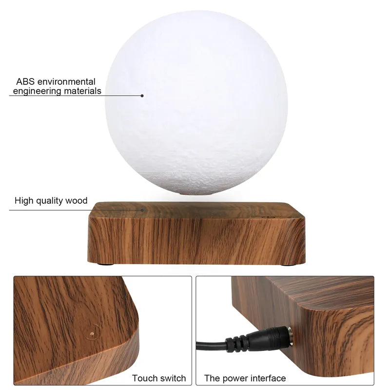 The Floating Lamp, Magnetic Levitation Moon 3D LED